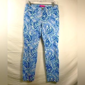 LILLY PULITZER NWT Kelly Knit Ankle Pants Turtley Awesome Blue Size 6